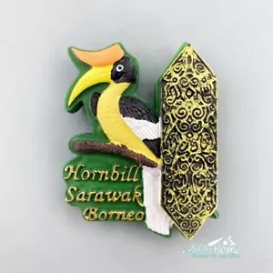 Sarawak Malaysia Hornbill Travel Souvenir 3D Resin Refrigerator Fridge Magnet - Bild 1 von 4