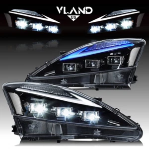 VLAND Headlights For 06-14 Lexus IS250 IS350 ISF LED Front DRL Lamps w/Startup*2 - Picture 1 of 13