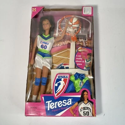 1998 Mattel WNBA Teresa Friend of Barbie New York Liberty Rebecca Lobo 20350 - Image 1 of 4