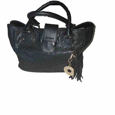 Bolso de mano Isaac Mizrah de cuero negro para mujer Foto 1 de 4