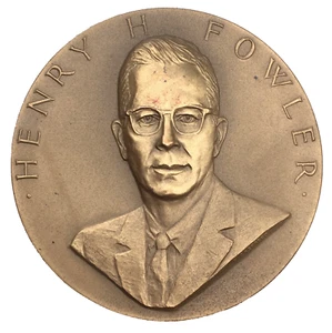 Henry H. Fowler, Secretary of Treasury U.S. Mint Medal 1965 by Gasparro, Steever - Picture 1 of 2