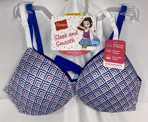 Girls Hanes Sleek And Smooth 2-Pack Wirefree Shaping Bras Size 32 NEW - Picture 1 of 3
