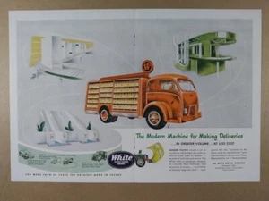 1951 White 3000 Delivery Truck color illustration art vintage print Ad - Picture 1 of 1