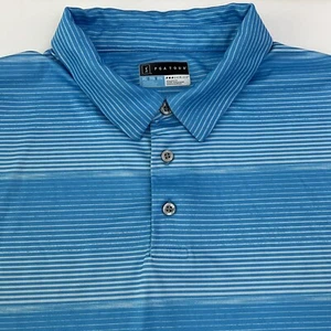 PGA Tour Shirt Herren XL Blau Pro Series Micro Stripe Ombré Performance - Bild 1 von 13