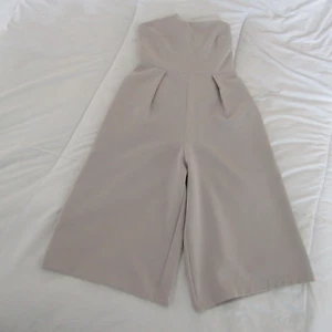 River Island light grey strapless bandeau palazzo culottes body suit uk 10 boned - Picture 1 of 7
