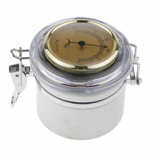 Pfeifentabak Dose , silber , Tabakdose , mit Hygrometer , für Tabakpfeife  - Bild 1 von 7