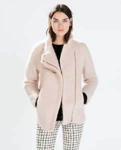 ZARA Damen Mantel mit Trichterkragen Rosa S Small - Bild 1 von 6