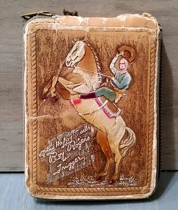 Vintage 1960's Roy Rogers Children's Bi-Fold Wallet Zip Around Closure - Picture 1 of 8