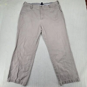 Nautica Pants Mens 40X30 Beige Khaki Chino Flat Front Clipper Cuffed Leg - Picture 1 of 8