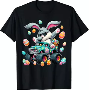 Dabbing Bunny Happy Easter Boys Kids Monster Truck Easter T-Shirt Hoodie - Picture 1 of 19