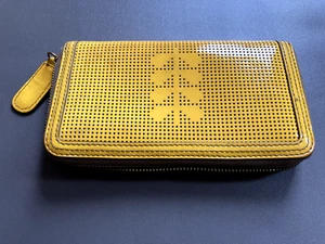 Orla Kiely Punched Leather Sunflower Yellow Zip Around Wallet Purse - lovely - Picture 1 of 15