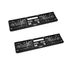 2x Original Audi Kennzeichenhalter Kennzeichenhalterung Audi Ringe 3292100100 - Afbeelding 1 van 1