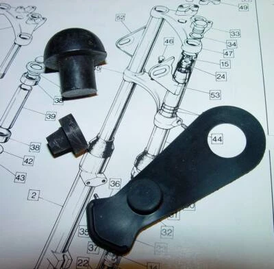 Norton Commando 1968-77, OEM, Mk III, Fork Yoke Plugs & Steering Lock Cover  - Image 1 of 4