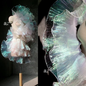 1M Organza Lace Pleated Trimming Ruffle Mesh Trim DIY Dress Design Fabric Trim - Picture 1 of 30