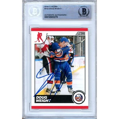 Doug Weight Signed 2010-11 Score #312 Card Auto Beckett Slab New York Islanders - Image 1 of 4
