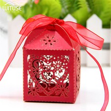 Wedding Banquets Favours Candy Bags Sweets Boxes Banquet Decors With Ribbon 319