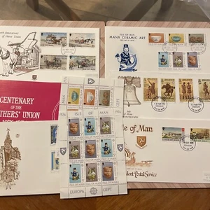 First Day Covers Isle Of Man 1986 Job Lot X8 Stamp Colllection - Picture 1 of 9