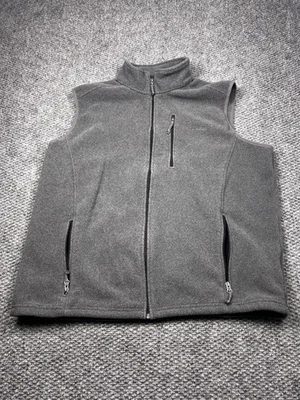 L.L.Bean Vest Mens 2XL Tall Gray Fleece Full Zip Chest Pocket Stand Collar Warm - Image 1 of 4