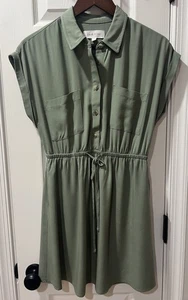 Abito Camicia Junior Rosa Rotolo Tab Manica Bottoni Taglia S - Foto 1 di 7