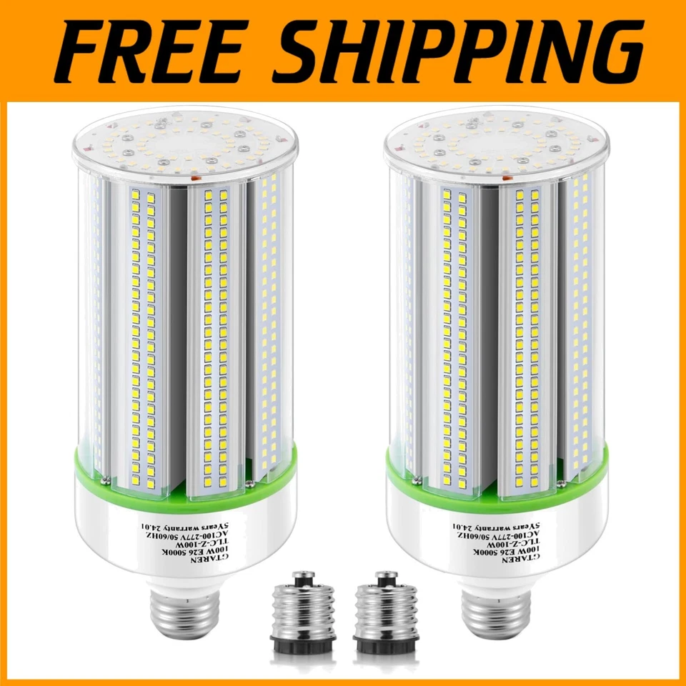 LED Corn Bulbs 2-Pack, 80W Daylight White, Industrial Light - Image 1 of 4
