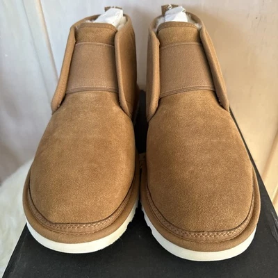 Botas Ugg Neumel Flex Chestnut 13 masculinas pele de carneiro slip on chukka - Imagem 1 de 4