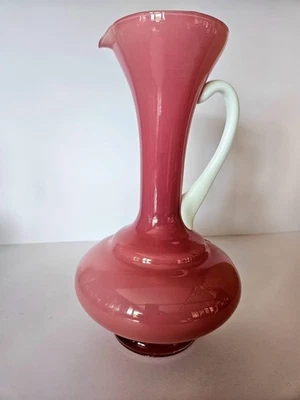 MCM Carlo Moretti, Empoli Cased Italian Pink Glass Ewer - image 1 of 4