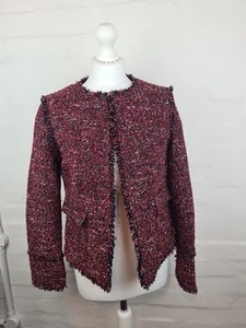 Warehouse Victoria Tweed Jacket Red Size 12 - Picture 1 of 7