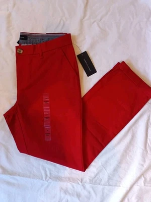 Tommy Hilfiger Mujer Hampton Elastizado Slim Chino Talla 4 Rojo Nuevo con Etiquetas $59.50 Foto 1 de 4