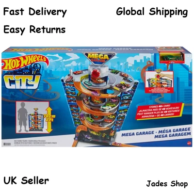 Hot Wheels City Mega Garage Playset With 1 Vehicle Kids Childrens Fun Play Toy - Image 1 of 4