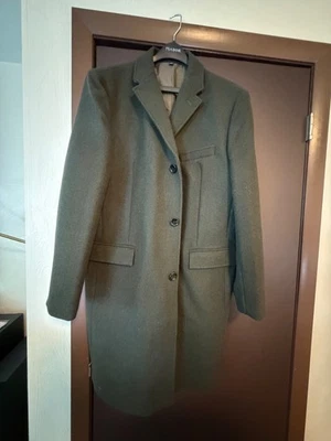 J. Abrigo Top Hombre Crew Thompson Talla 46 Verde Oliva Oscuro Mezcla Lana Abrigo Foto 1 de 4