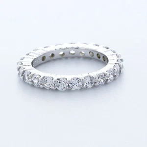 2 CTW H SI1 Round Cut Natural Certified Diamonds 14k Gold Classic Eternity Band - Picture 1 of 2