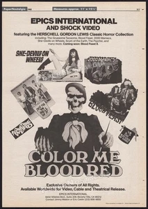 HERSCHELL GORDON LEWIS - Orig. 1985 Trade AD/ poster_ 2000 Maniacs _ Blood Feast - Picture 1 of 1