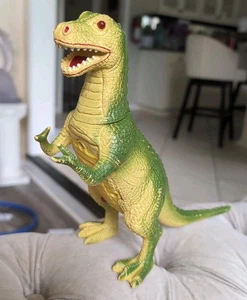 Vtg 1990 Imperial T-Rex Dinosaur Godzilla Light Up Eyes Roars Tyranosaurus Toy - Picture 1 of 8