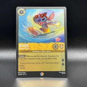 FOIL Disney Lorcana STITCH CAREFREE SURFER 24/204 Legendary - Fabled - Picture 1 of 2