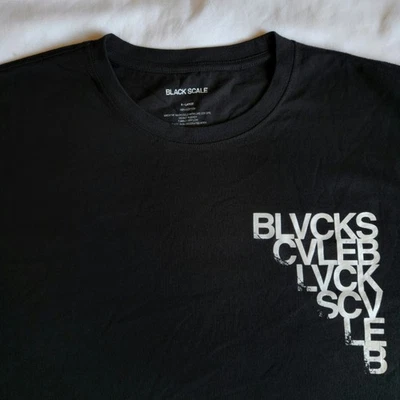 Camiseta negra escala apilada BLVCK SCVLE XL cuello redondo manga corta gráfica Foto 1 de 4