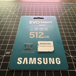 SAMSUNG EVO Select + Adaptateur microSDXC 512Go (2024) Téléphone Caméra Drone NEUF - Photo 1 sur 1