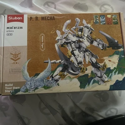 SLUBAN M38-B1236 Clásico de Montañas y Mares Mecha Dragón Azul y Tigre Blanco Foto 1 de 4