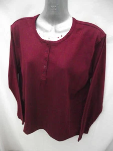 BNWOT Womens Sz 10 Rich Burgundy Grandpa Style Long Top - Foto 1 di 1
