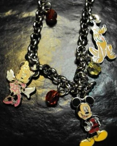 Disney Parks Mickey, Minnie, and Pluto Enamel Bracelet - Picture 1 of 2