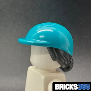 Lego Neu schwarz Minifigur Haar Combo mit blauem Hut Pferd Versteck Helm Lego Friend - Bild 1 von 5
