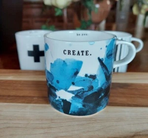 Rae Dunn Indigo Dreams Rare Boutique CREATE " BE YOU" Mug Brand New HTF - Bild 1 von 2