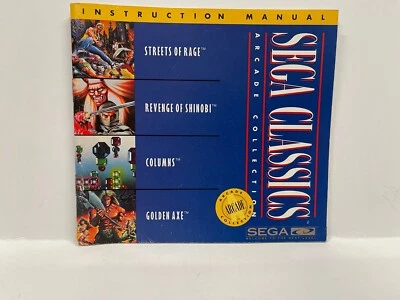 Sega Classics Arcade Collection Streets Rage Shinobi Sega CD MANUAL ONLY - Image 1 of 3