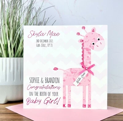 Tarjeta personalizada hecha a mano para una nueva niña  Foto 1 de 2