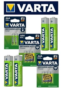 Varta Micro AAA Mignon AA Baterie akumulatorowe 550 800 1000 2600 mAh - Zdjęcie 1 z 28