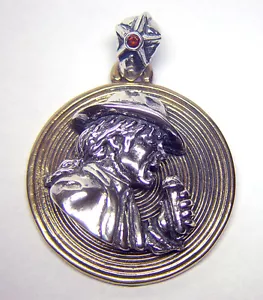 Michael Jackson disk silver pendant - Picture 1 of 2