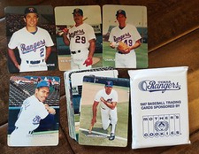 1987 MOTHERS COOKIES TEXAS RANGERS CARD SET VALENTINE HOUGH WILLIAMS SIERRA SGA