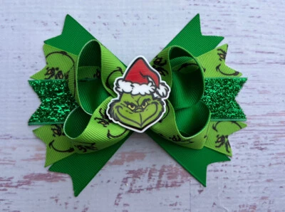 "Moño de pelo de Navidad Grinch de 5""" Foto 1 de 2