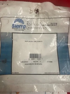 Partial Sierra Carburetor Kit w/o Float P/N 18-7219 R/P OMC 439073 - Picture 1 of 2