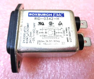 Roxburgh EMC RID-0342-H IEC Netzeingangsbuchse und Filter 250VAC 3A OM0383A - Bild 1 von 3