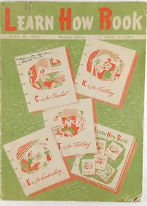 LEARN HOW BOOK NO. 170-A REVISED EDITION Vintage 1952 Knitting Crochet Patterns - Picture 1 of 6